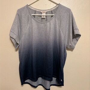 Lucky Brand Gray Blue Ombré Tee | Soft Gradient Short Sleeve Top